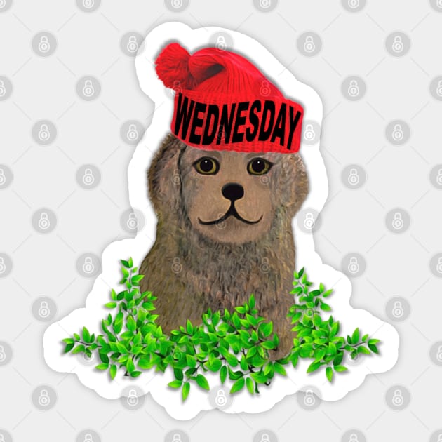 Wednesday Mood Beanie Puppy Sticker by KC Morcom aka KCM Gems n Bling aka KCM Inspirations